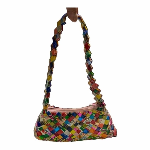 Vintage Candy Gum Wrapper Purse Hand Bag 90's Style Retro Purses - Picture 7 of 7